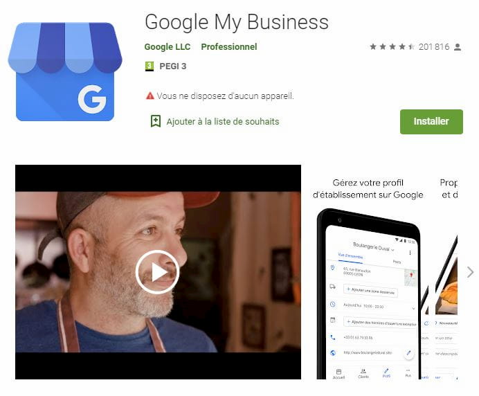 Application Google My Business sur Google Play
